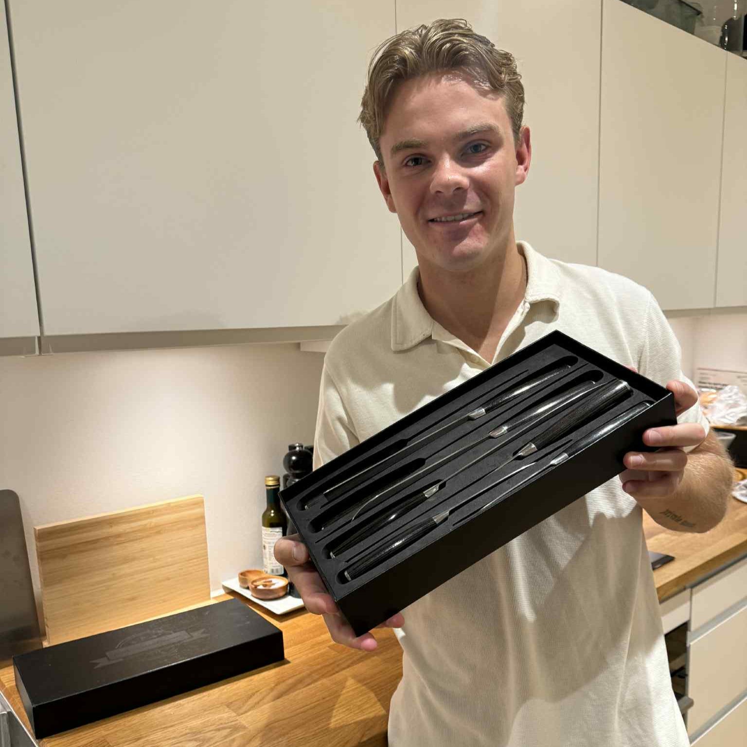 Damaskus Mønstret Knivsæt 8 Knive