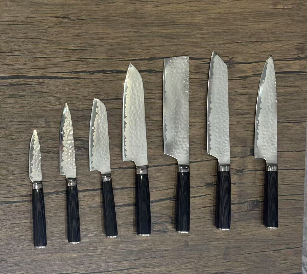 Damaskus Mønstret Knivsæt 7 Knive